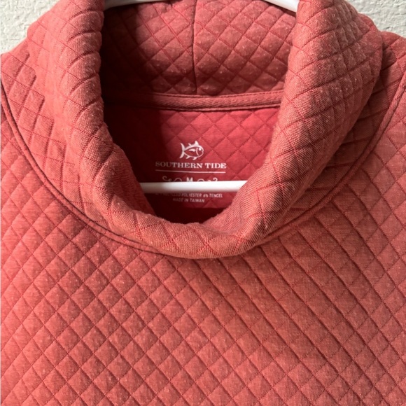 Southern Tide Quilted Pink Cowl Neck Sweatshirt - Picture 3 of 8